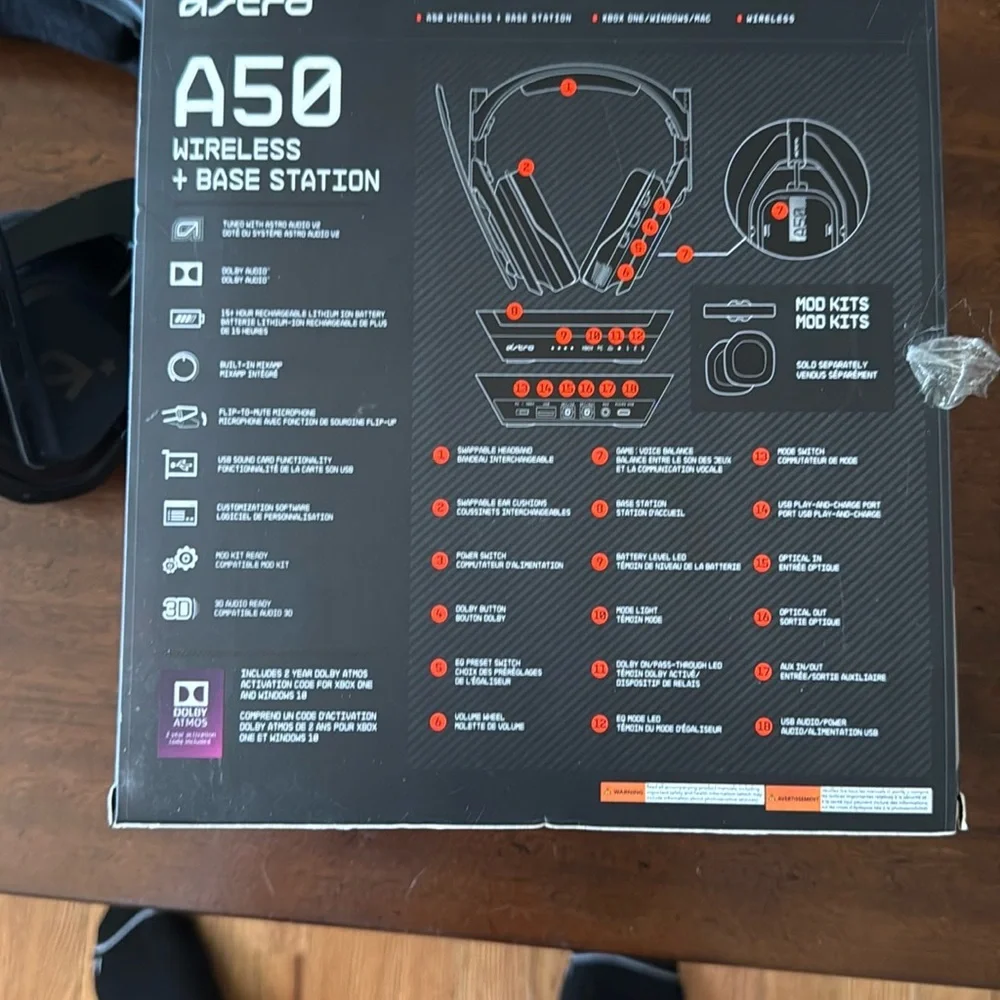 Astr Black Gaming Headset with Wireless Base Station